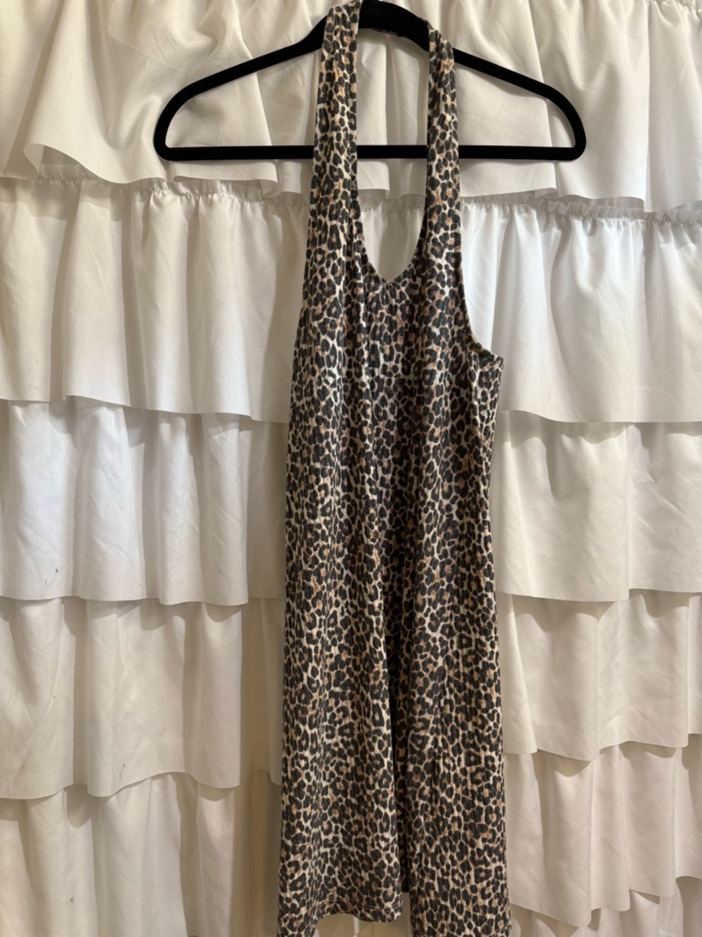 American Eagle Outfitters Leopard Print halter mini dress - Brown, Black